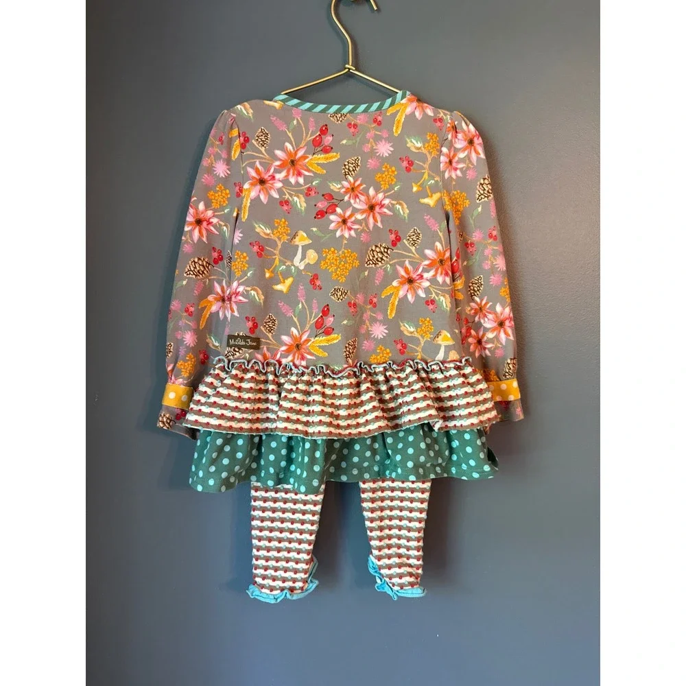 Matilda Jane Girls Woodland Floral Ruffle Tunic and Legging Set Size 2T